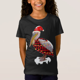 Weihnachtsbird Pelican Weihnachtsmannmütze Kostüm T-Shirt