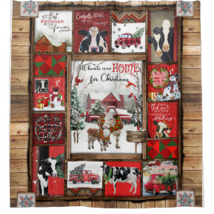 Weihnachtsblanket, Allerheim kommt Zuhause Funny C Duschvorhang