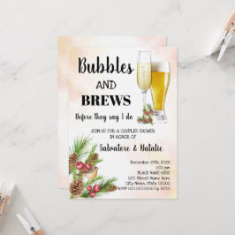 Weihnachtsblase & Brews Paare Dusche Einladung