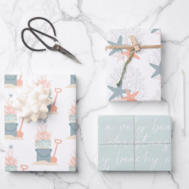 Weihnachtsblätter am Meer Geschenkpapier Set