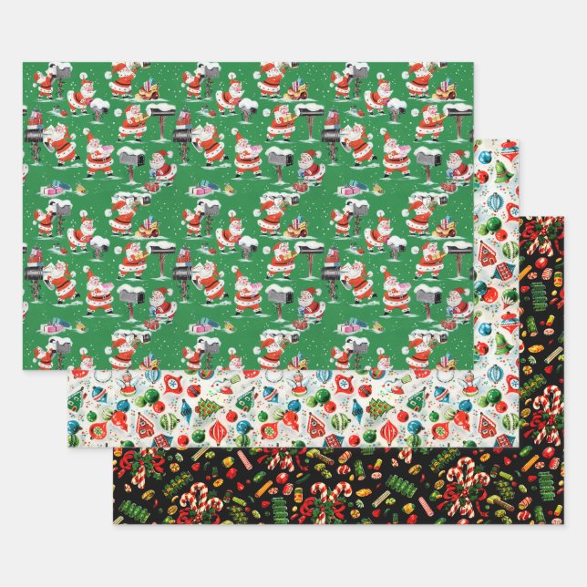 Weihnachtsblätter der 50er Jahre Geschenkpapier Set (Set)