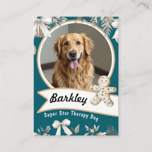 Weihnachtsblau Boho Therapie Tier Tauschkarte Visitenkarte