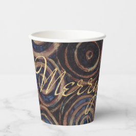 Weihnachtsblau und Gold Pappbecher