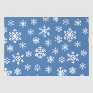 Weihnachtsblau und Weißschneeflocken Seidenpapier