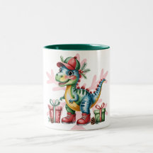 Weihnachtsblauer Dino und Geschenke Junge Baby-Par
