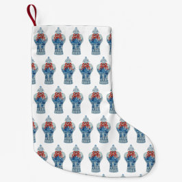 Weihnachtsblauer und weißer Ingwer Jar Kleiner Weihnachtsstrumpf