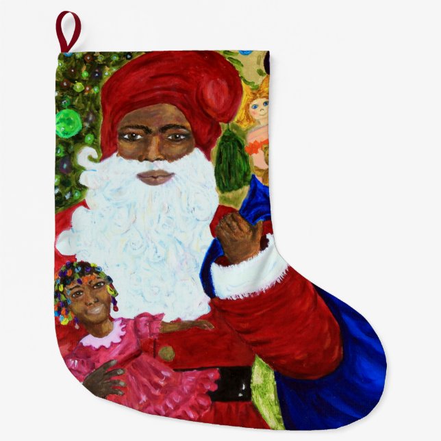 Weihnachtsbling - Schwarzer Weihnachtsmann - Strum Großer Weihnachtsstrumpf (Vorderseite)