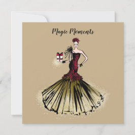 Weihnachtsblitz-Illustration mit Paket Feiertagskarte