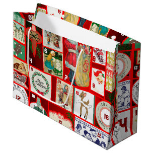 Weihnachtsblock Advent Illustration Quadratische K Große Geschenktüte