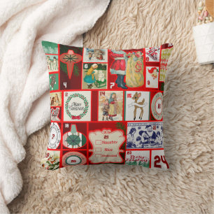 Weihnachtsblock Advent-Illustration Quadratische K Kissen