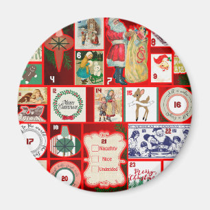 Weihnachtsblock Advent Illustration Quadratische K Magnet