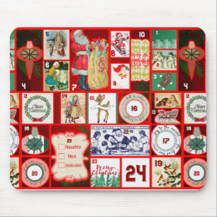 Weihnachtsblock-Advent-Illustration Quadratische K Mousepad