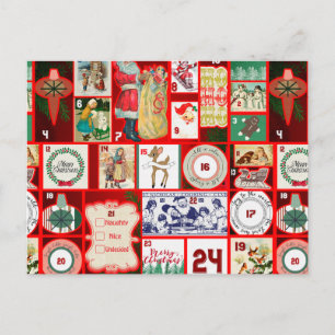 Weihnachtsblock Advent-Illustration Quadratische K Postkarte