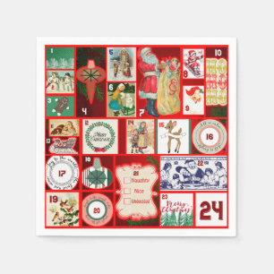 Weihnachtsblock Advent Illustration Quadratische K Serviette