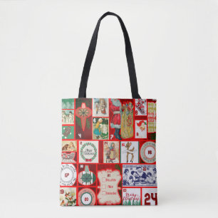 Weihnachtsblock Advent-Illustration Quadratische K Tasche