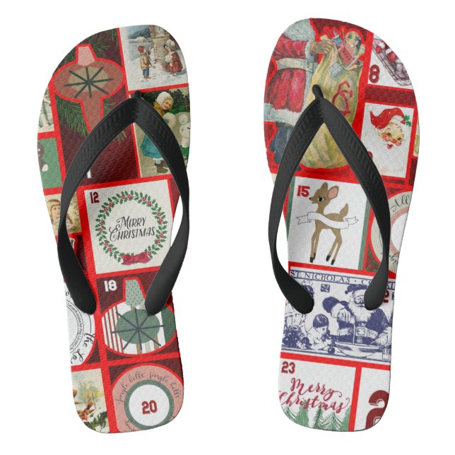 Weihnachtsblock-Illustrationsplätze Flip Flops (Fußbett)