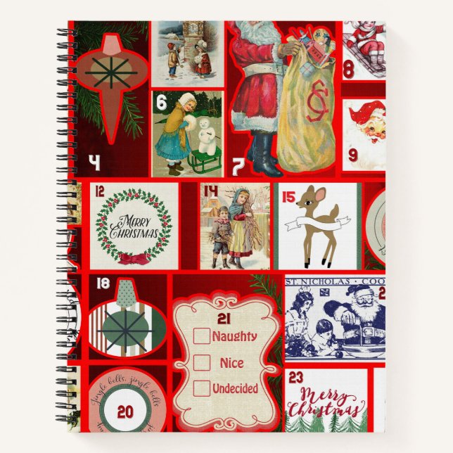 Weihnachtsblock-Illustrationsplätze Notizbuch (Vorderseite)