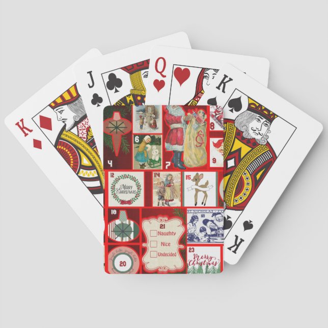 Weihnachtsblock-Illustrationsplätze Spielkarten (Rückseite)