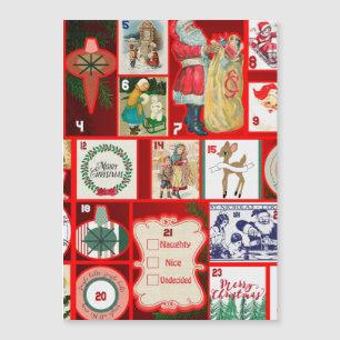 Weihnachtsblock-Illustrationsquadrate Magnetkarte