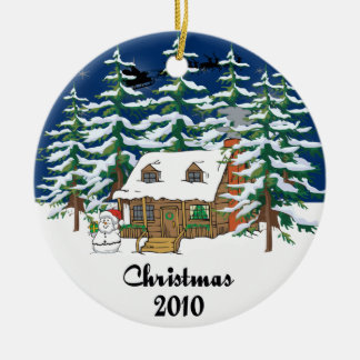 WeihnachtsBlockhaus 2010 Keramik Ornament