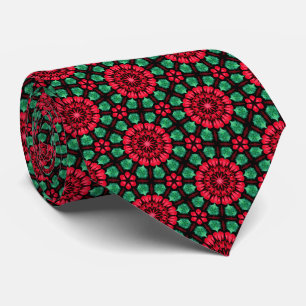 Weihnachtsblume Rot und Grün Krawatte