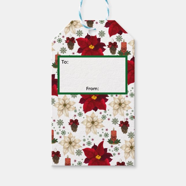 Weihnachtsblumen Geschenkanhänger (Vorderseite)