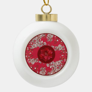 Weihnachtsblumen Keramik Kugel-Ornament