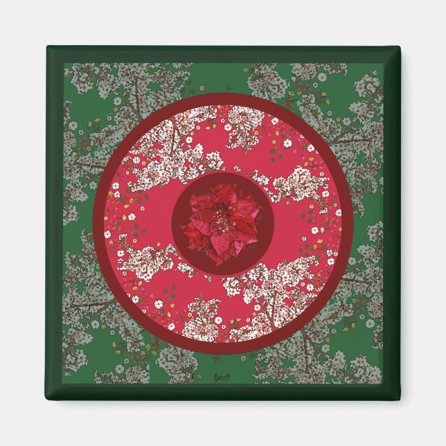 Weihnachtsblumen Magnet (Vorne)