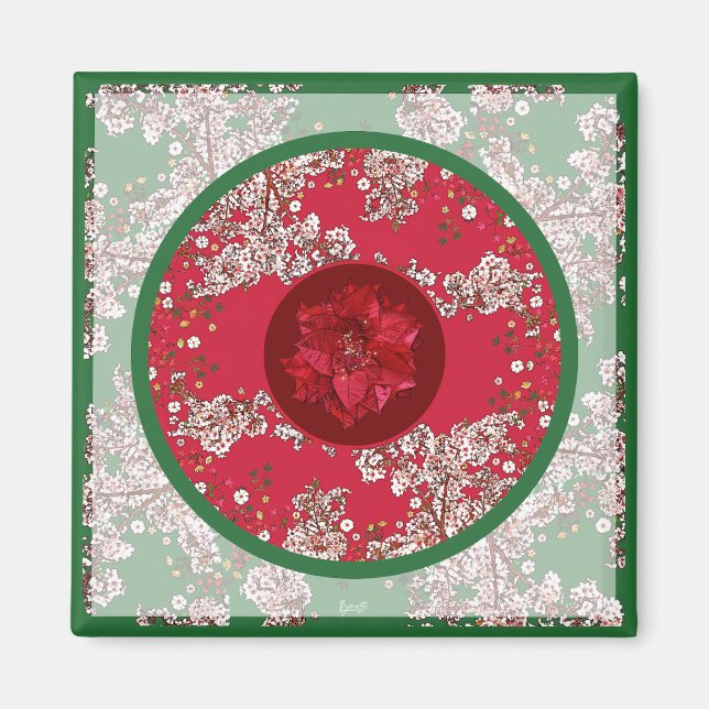 Weihnachtsblumen Magnet (Vorne)