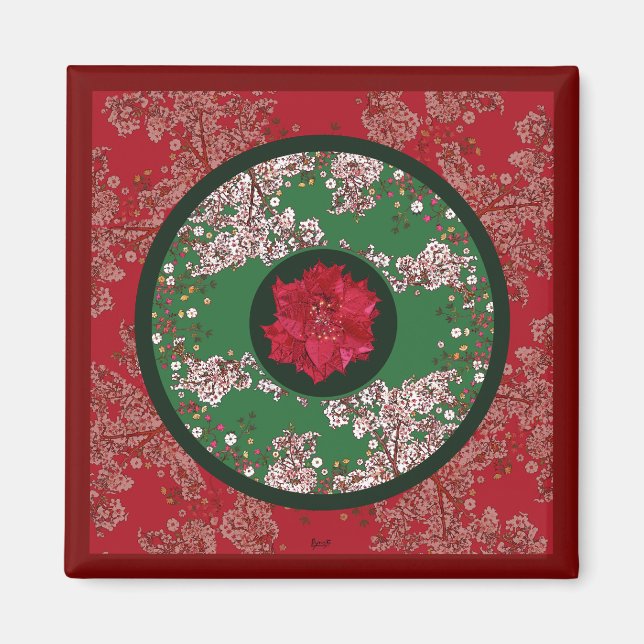 Weihnachtsblumen Magnet (Vorne)