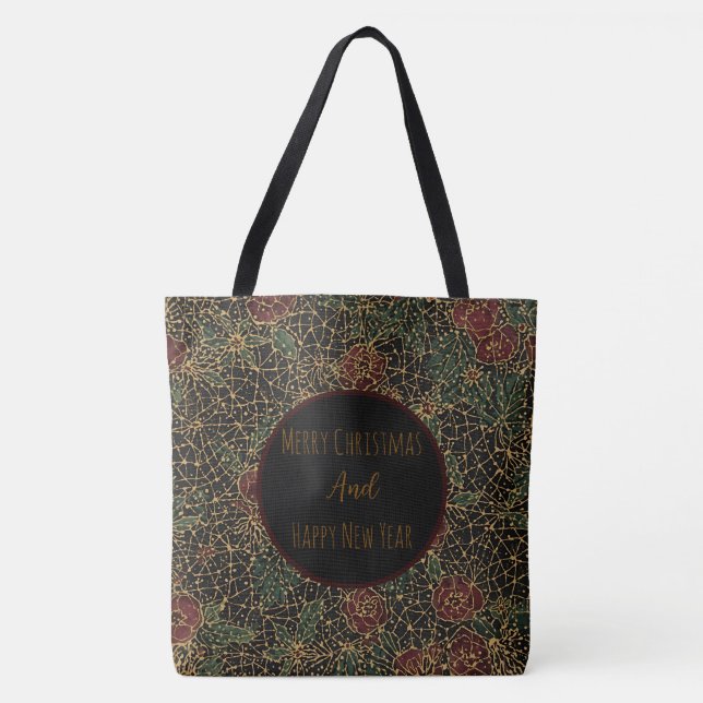 Weihnachtsblumen-Muster, Neujahrsfeier, Tasche (Vorderseite)