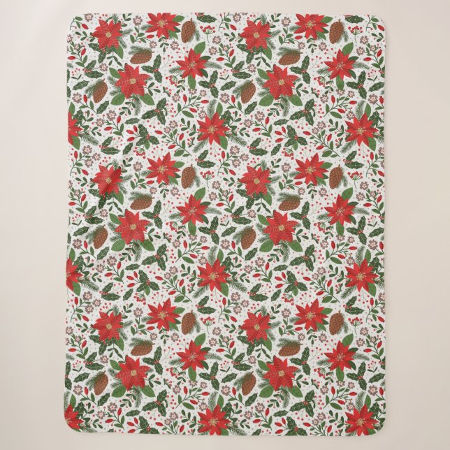 Weihnachtsblumen Sherpadecke (Vorderseite)