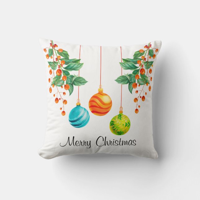 Weihnachtsblumen und -dekorationen kissen (Vorderseite)