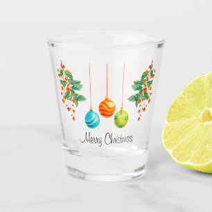 Weihnachtsblumen und -dekorationen schnapsglas