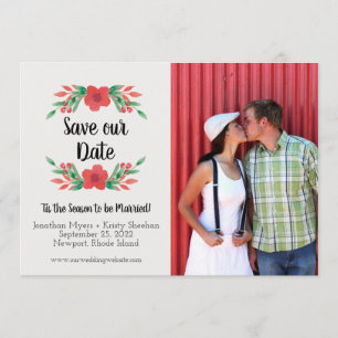 Weihnachtsblumenfeiertags-Save the Date Foto-Karte Save The Date