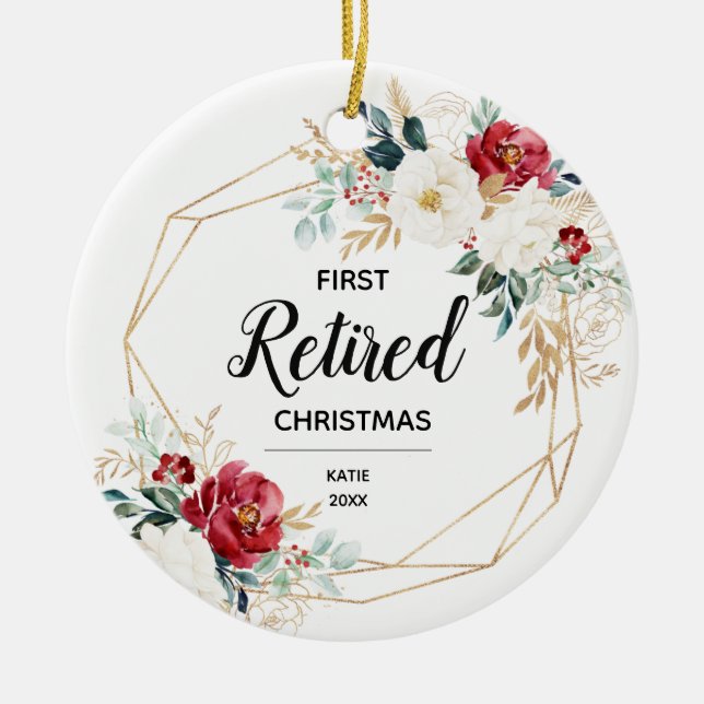 Weihnachtsblumengeschenk für Party Keramik Ornament (Vorne)