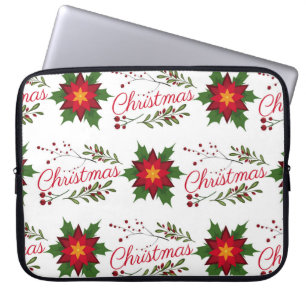 Weihnachtsblumenkranz Wintermuster Blütenblatt Hol Laptopschutzhülle