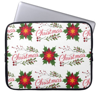 Weihnachtsblumenkranz Wintermuster Blütenblatt Hol Laptopschutzhülle