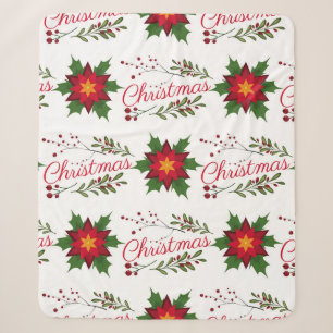 Weihnachtsblumenkranz Wintermuster Blütenblatt Hol Sherpadecke