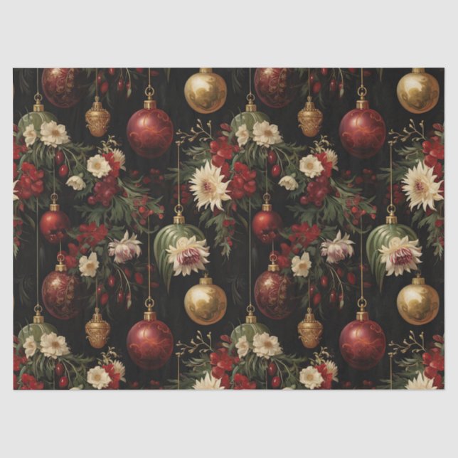 Weihnachtsblumenschmuck Dekoupage Seidenpapier (Vorderseite)