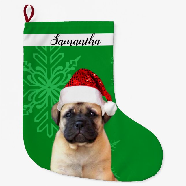 Weihnachtsblütenhund-Strumpf Großer Weihnachtsstrumpf (Vorderseite)
