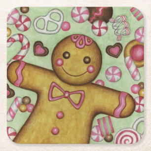 Weihnachtsbonbon-Papierservietten Rechteckiger Pappuntersetzer