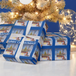 Weihnachtsboot in Snow  Geschenkpapier