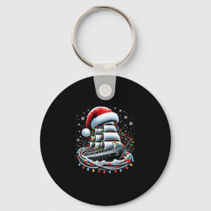 Weihnachtsboot Segelkreuzfahrtboot umgeben B Schlüsselanhänger