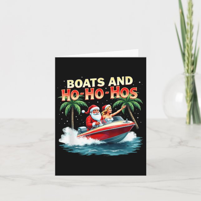 Weihnachtsboote und Weihnachtsfeiern Karte (Vorderseite)