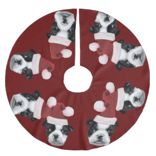 Weihnachtsboston-Terrier Polyester Weihnachtsbaumdecke