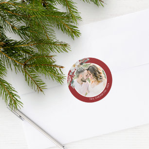 Weihnachtsbotanik-Fotoaufkleber Runder Aufkleber