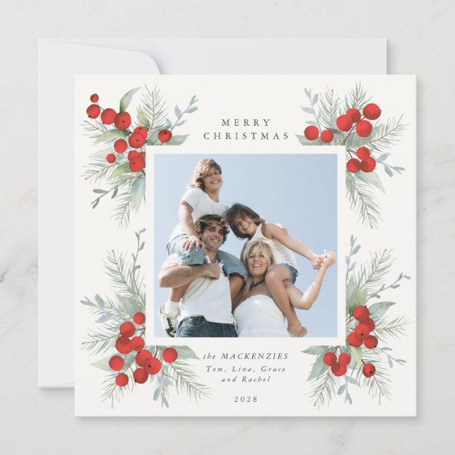 Weihnachtsbotanikum Rote Berries Foto (Vorderseite)