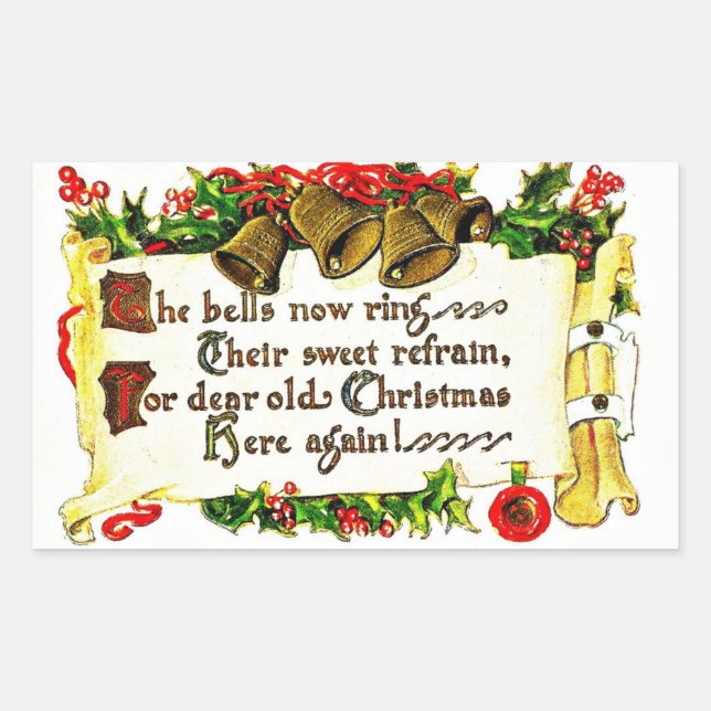 Weihnachtsbotschaft Rechteckiger Aufkleber (Vorderseite)
