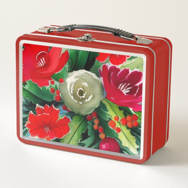 WeihnachtsBouquet Metall Brotdose (Vorderseite)